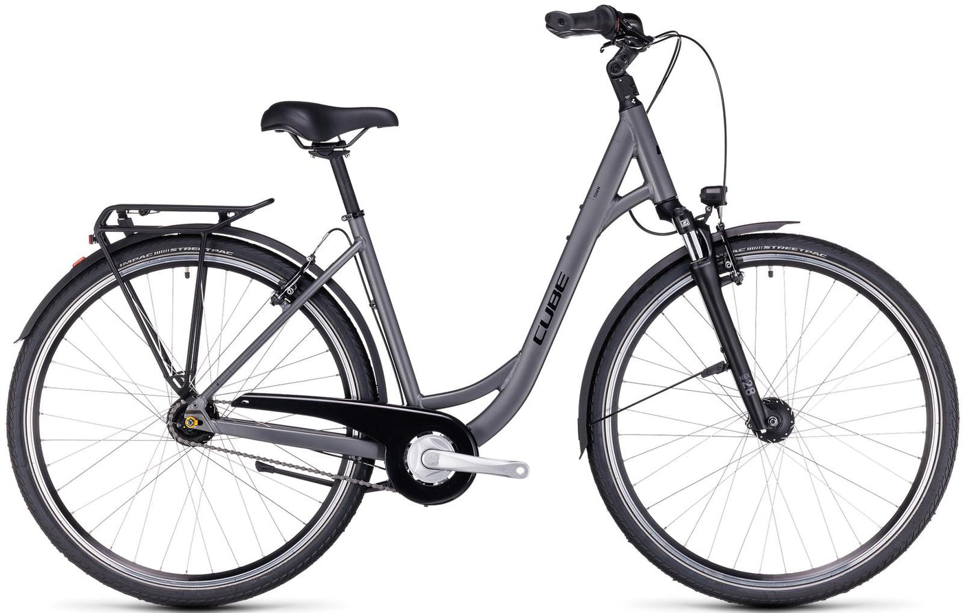 Dviratis Cube Town Easy Entry grey'n'black 2023-49 cm / S