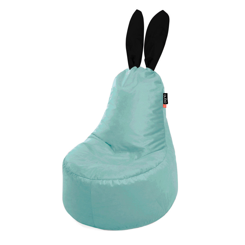 Qubo™ Mommy Rabbit Black Ears Aqua VELVET FIT sėdmaišis