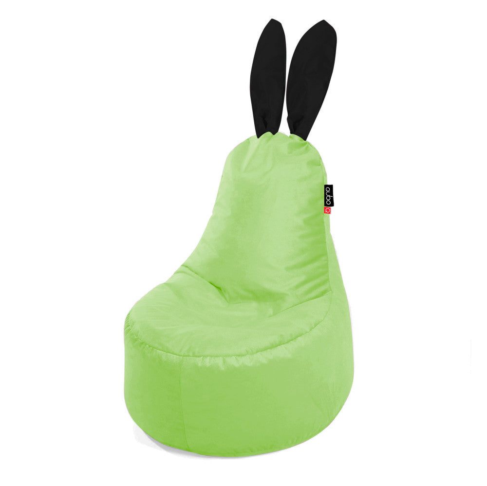 Qubo™ Mommy Rabbit Black Ears Lime VELVET FIT sėdmaišis