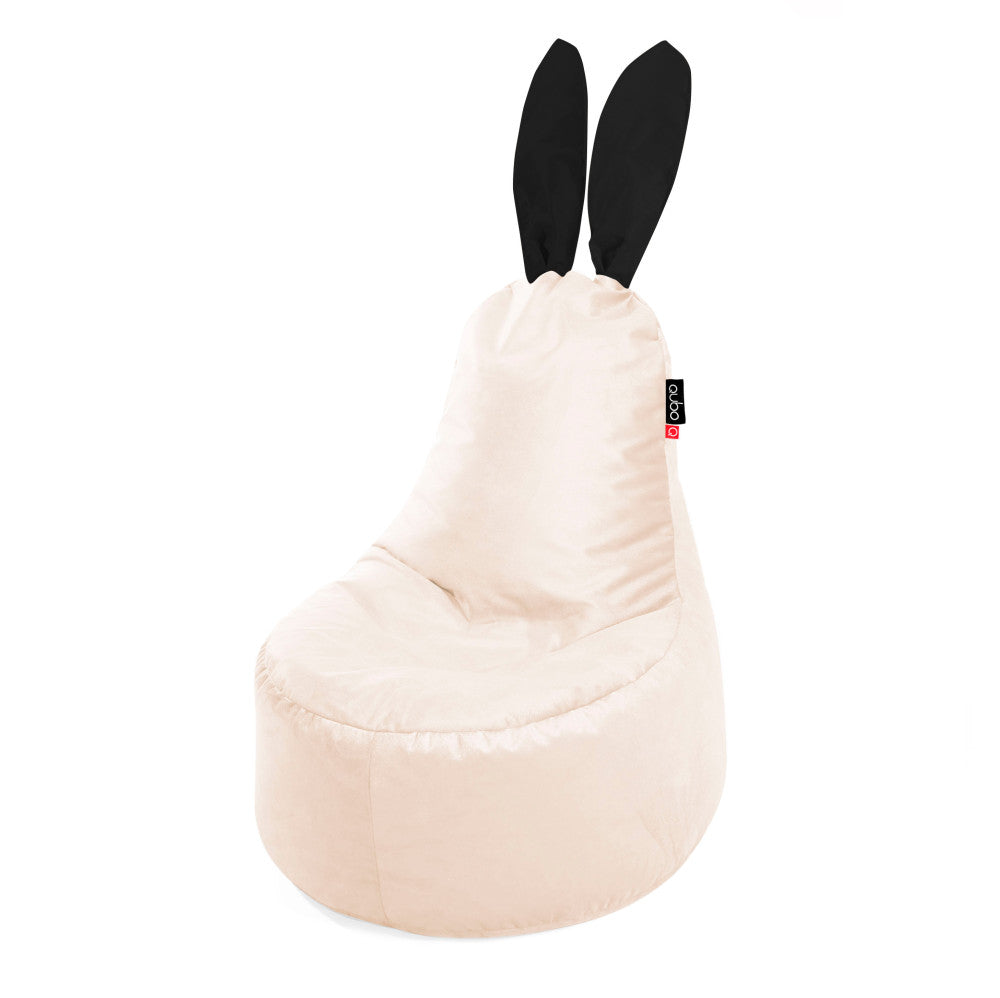 Qubo™ Mommy Rabbit Black Ears Vanille VELVET FIT sėdmaišis