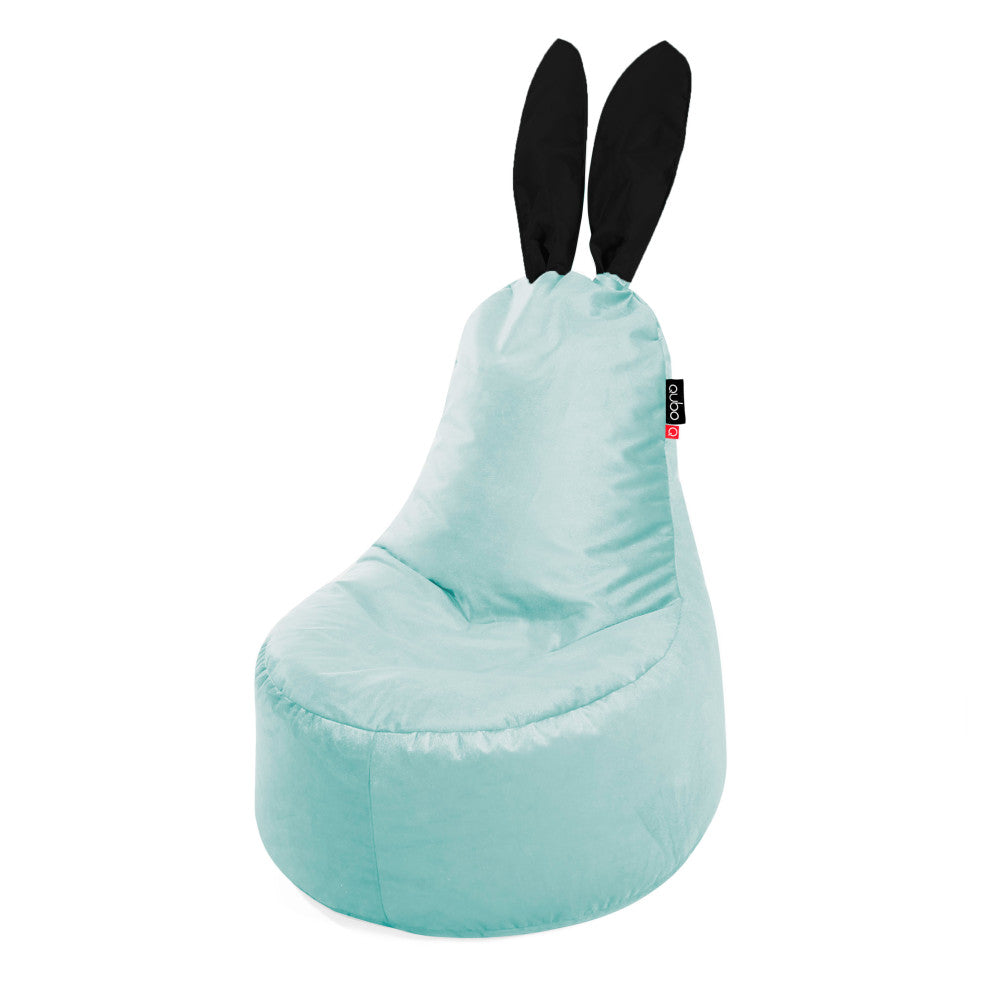 Qubo™ Mommy Rabbit Black Ears Menthe VELVET FIT sėdmaišis