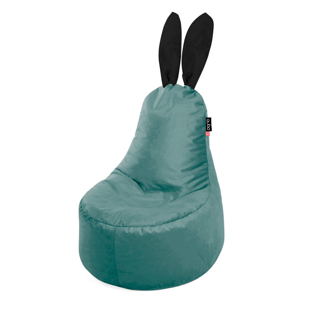 Qubo™ Mommy Rabbit Black Ears Sea VELVET FIT sėdmaišis